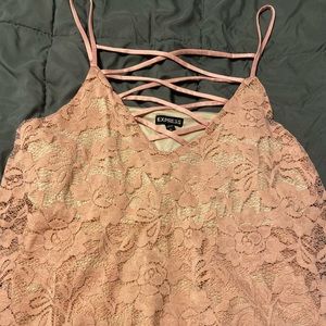 Express , lace pink tank top